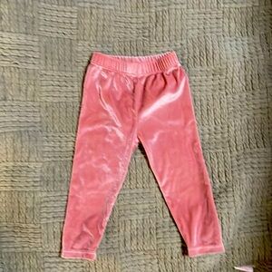 Baileys blossoms light pink velour leggings sz 9-12 months